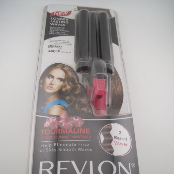 Revlon Other - Revlon RVIR3005 Perfect Heat 3 Barrel Ceramic Hair Waver Pink Black Iron Curler